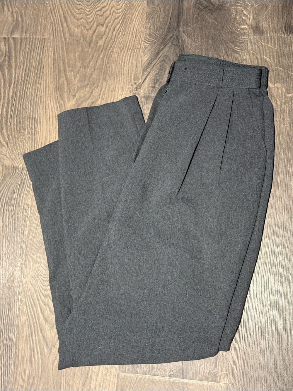 Vintage Pleated Dress Pants - Charcoal Gray